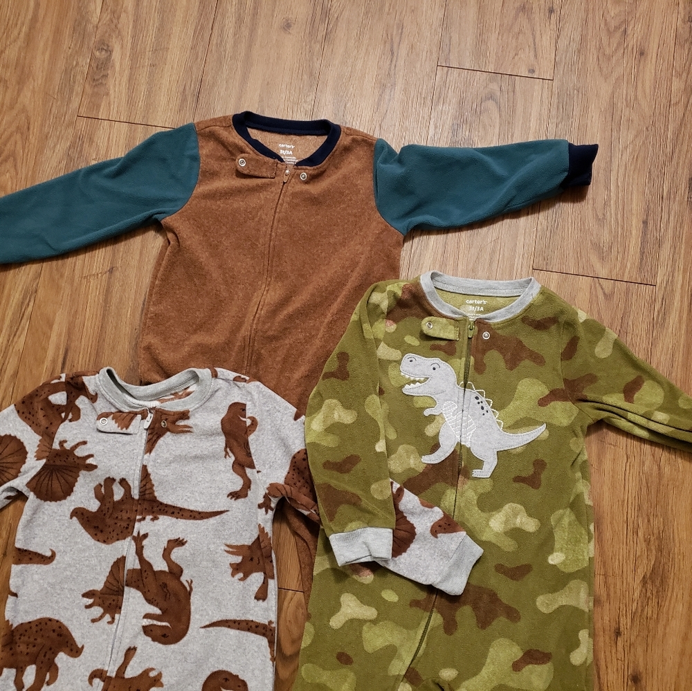 Carters 3t Cotton Footie Pajamas Set of 3